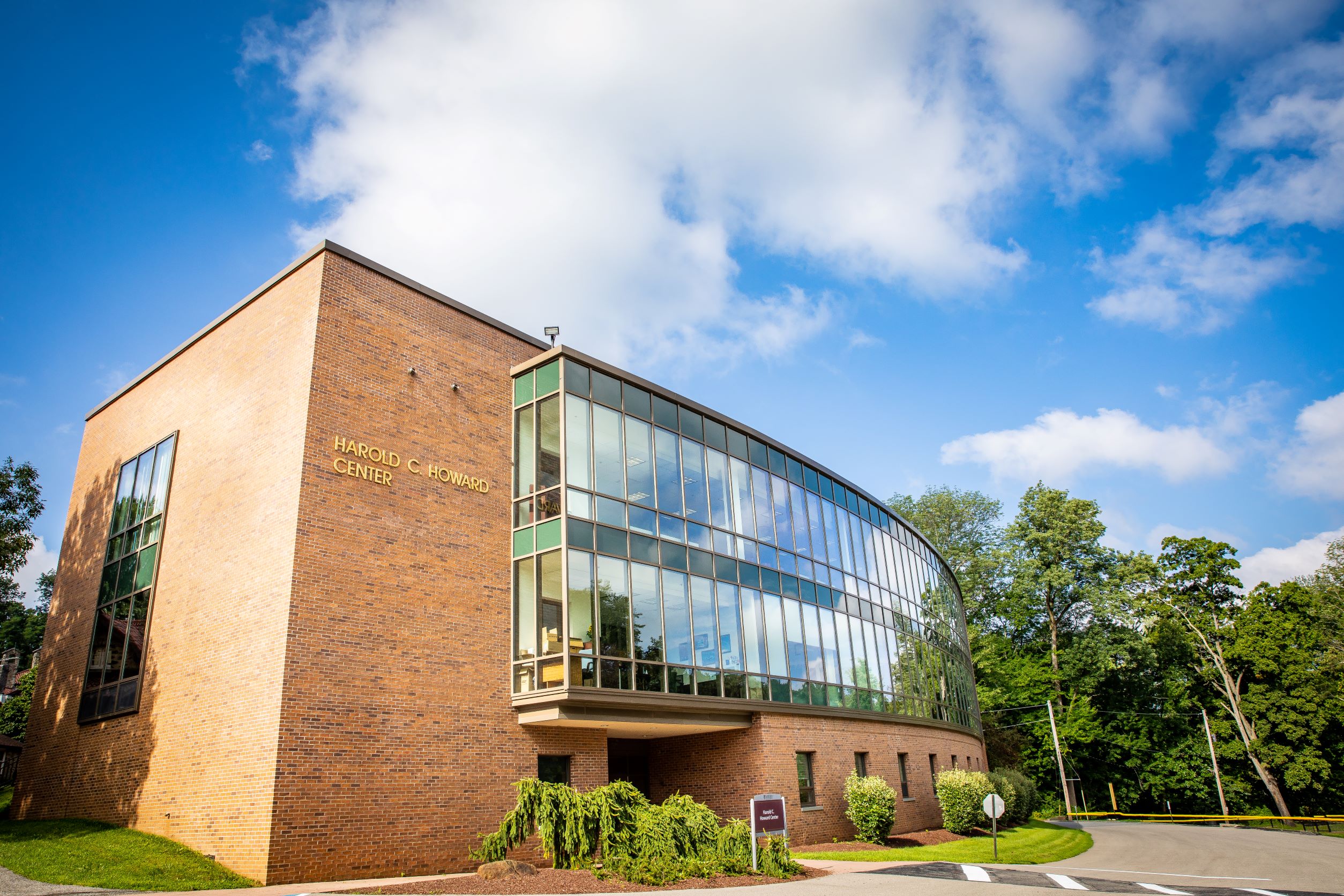 Back of library building